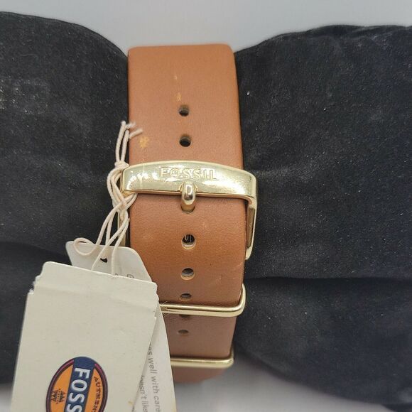 Fossil Boyfriend ES3750 Men Brown Leather Silver Analog Dial Quartz Watch DE429 - Picture 5 of 10